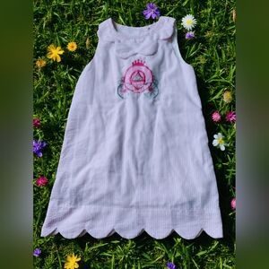 Smockznfrockz Boutique Pink Pinstriped Gingham Sleeveless Cinderella Dress